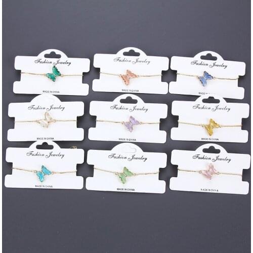 Fashion Colorful Crystal Butterfly Charm Bracelet for Women Female Pretty Party Design Gifts Steampunk Jewelry