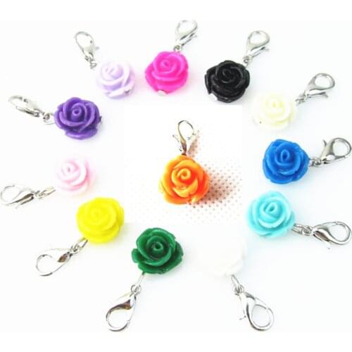 12 PCs Plastic Rose Flower Knitting Stitch Markers Crochet Latch Knitting Tools Needle Clip Hook For DIY Knitting Tools