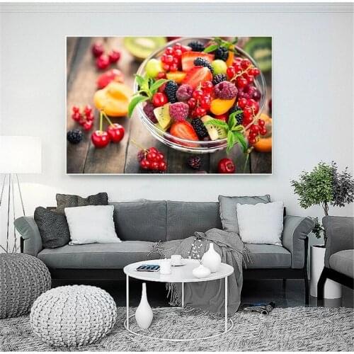 Kitchen Fruit Vegetable Basket Strawberry Modern Canvas Painting Posters Print Wall Art Pictures Living Room Home Decor Cuadros