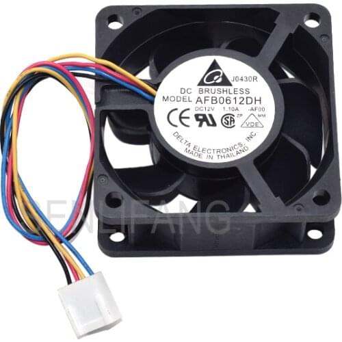 New For DELTA AFB0612DH DC12V 1.10A 60x60x25MM 6025 Four Pins Square Cooling Fan