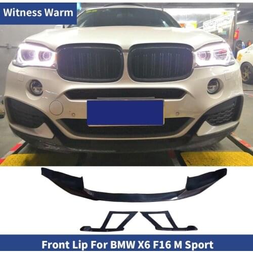 Carbon Fiber Front Bumper Lip Spoiler Splitter Chin Protector for BMW X6 F16 M Tech M Sport Bumper 2015 2016 2017 2018