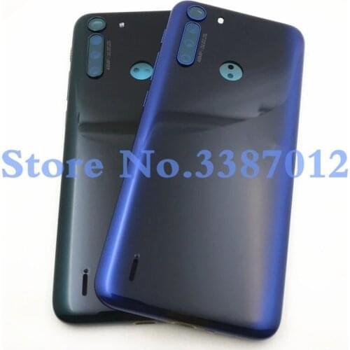 10Pcs Plastic Back Battery Cover For Motorola Moto One Fusion XT2073 Rear Panel Door Housing Case With Side Key (No Camera Lens)