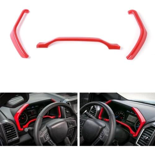 Car Interior Dashboard Instrument Strips Cover Trim Styling Sticker Fit For Ford F150 2015+ ABS 3 Colors Available