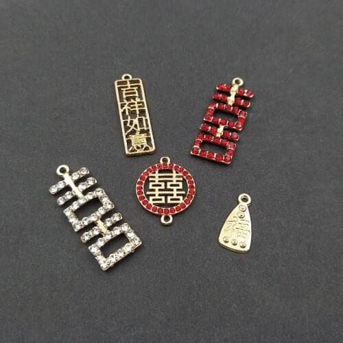 10 PCS "Good lucky for you" Metal Alloy KC Gold Plated Pendant Charms DIY Handmade Accessories For Jewelry Making