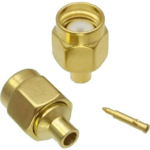 Connector SMA male plug solder for semi-rigid RG405 0.086" cable