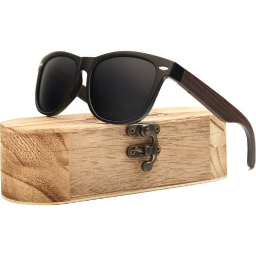 Sunglasses 2019 Polarized Zebra Wood Glasses Handmade Vintage Wooden Frame Male Driving Sun Glasses Shades Gafas With Box