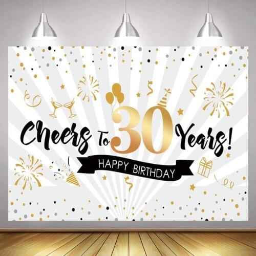 Cheers to 30 40 50TH Birthday White Board Photography Background Celebration Dinner Table Decor Poster Backdrops Vinyl