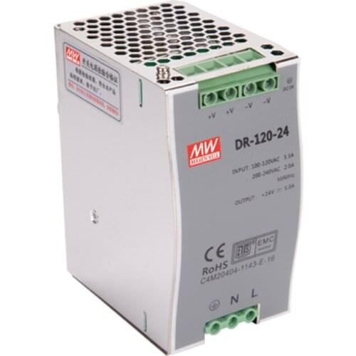 Anti-interference Full Protection DR-120 Din Rail Installation Power Switch 12V 15V 24V 36V 48V