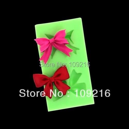 1pcs New Style Mini 2-Bowknot(F0270) Silicone Handmade Fondant Crafts DIY Mold Cake Decorating