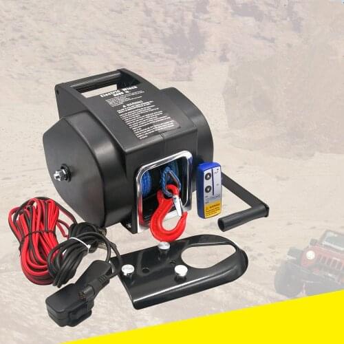 12V 5000lbs marine winch nylon rope/wire rope winch for field rescue