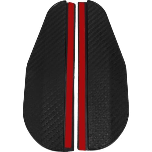 2Pcs Car Side Rear View Mirror Rain Eyebrow Visor Carbon Fiber Look Sun Shade Snow Guard Weather Shield Cover Auto Accessories