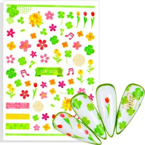 2021 New Arrive Nail Sticker Flower Adhesive DIY Manicure Slider 3D Nail Stickers Blooming Flower Leaf Decals Adhesive Manicure