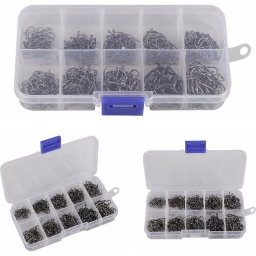 500 Pcs High Quality 10 Different Sizes Circle Fishing Hooks Carbon Steel Fishhook With Box Practical And Durable