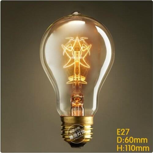 Free shipping A19 Antique Retro 40W 220V-240V Edison Light Bulb E27 Incandescent Light Bulbs/Filament Edison Lamp A19 star
