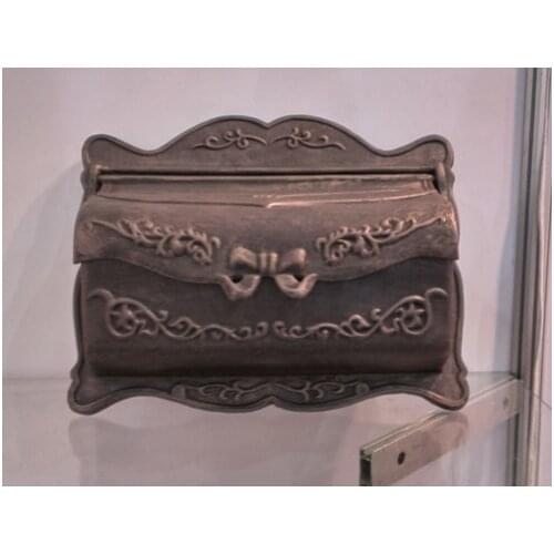 Bronze Wall mounted cast aluminum decorative mail boxes outdoor maibox aluminum letter box Antique Metal Wall Mount Postbox