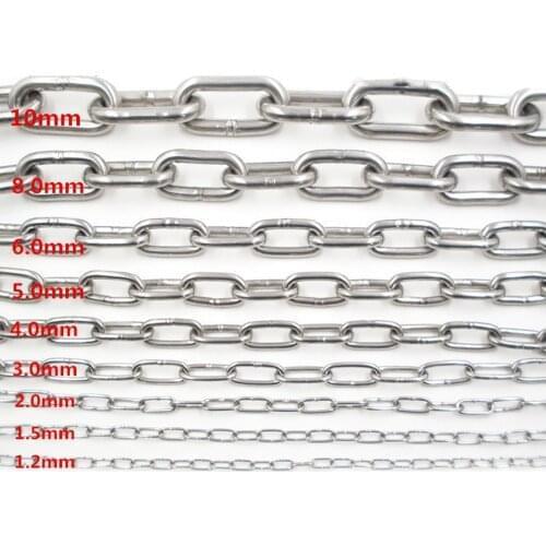 304 stainless steel chain 1.2mm 5m 10m thick iron chain pet dog chain hoop chain chandelier chain hanging chain clothes chain