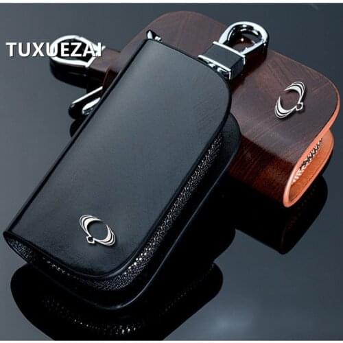 For SsangYong Car Logo Key Cover For SsangYong Actyon Turismo Rodius Rexton Korando Kyron Car Key Leather Protective Shell Bag