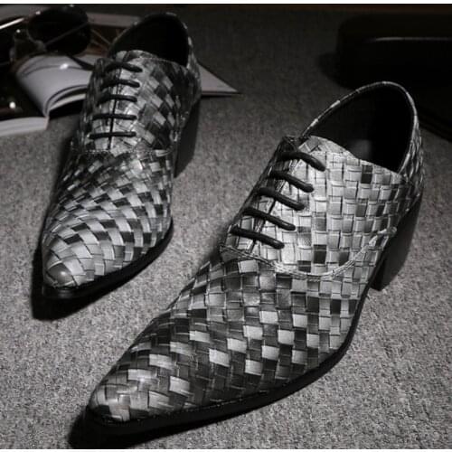 Christia Bella New Men Genuine Leather Brogue Shoes Grey Party Wedding Formal Dress Shoes Lace Up Oxford Shoes Plus Size Hombre