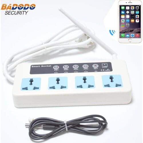 GSM SMS Remote Control Smart Power Switch Plug socket jack SC4-GSM 4 Channel Relay output With Temperature Sensor