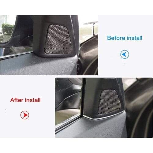 ABS Chrome Car Door Loud Speaker Crevice Filler Gaps Slot Trim 2pcs For BMW 5 Series 2014-2017