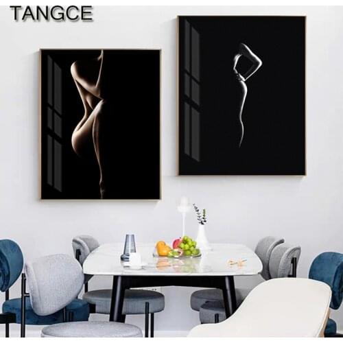 Black and White Sexy Girl Abstract Canvas Painting Beautiful Woman Posters and Prints Wall Art Pictures Living Room Home Decor