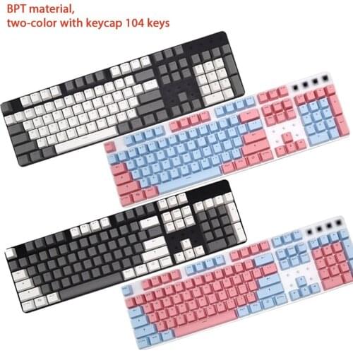 PBT material keycap OEM height 104-key mechanical keyboard keycap character translucent color matching game keyboard keycap