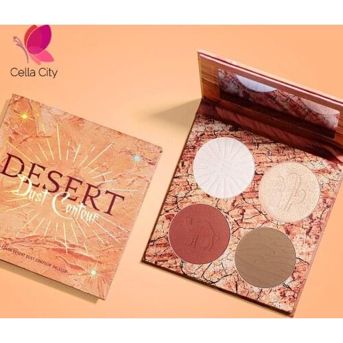 Cellacity Women Cosmetic Four Color Highlight Repair Plate Net Red Hot Pearly Rouge High Gloss Powder Blush Integrated Plate2020