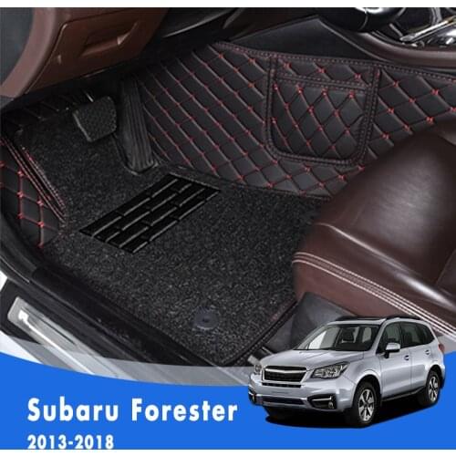 For Subaru Forester SJ 2018 2017 2016 2015 2014 2013 Luxury Double Layer Wire Loop Car Floor Mats Carpets Auto Interior Rugs