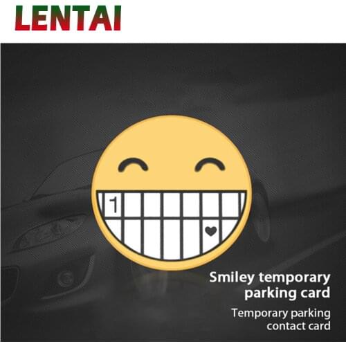 LENTAI For Ford focus 2 3 mk2 fiesta ranger Nissan qashqai Mini cooper 1PC Car Parking Phone Number Card Smiley Styling Sticker