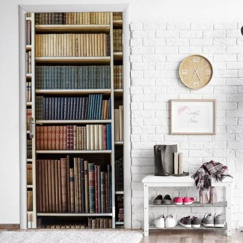 Library Stickers for Door Wall Art Mural Decals Peel and Stick Wallpaper Bedroom Room Decoration Home Design Poster deursticker