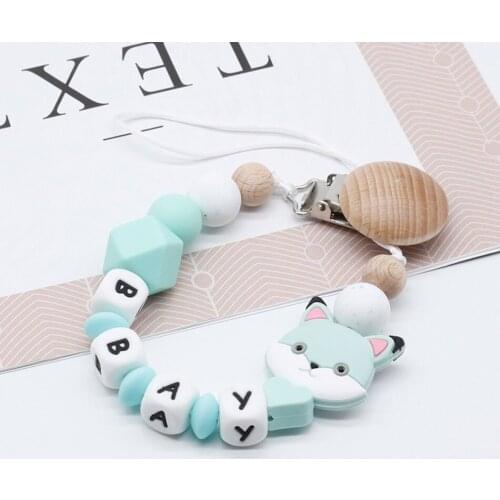 New 40styles DIY holder personalized name silicone baby pacifier clip pacifier chain teething pacifier chew toy baby dummy clips