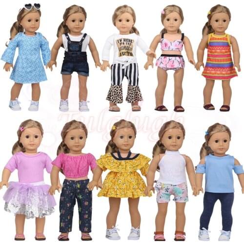 Doll Clothes Outfits Pajamas Dresses Cheerleader Uniform For 18 Inch American&43 Cm Baby New Born Reborn Doll Girls Toy Russia