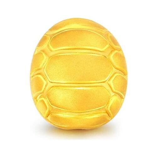 Fine Pure 24Kt Yellow Gold Pendant Women Turtle Shell Figure Bead Pendant
