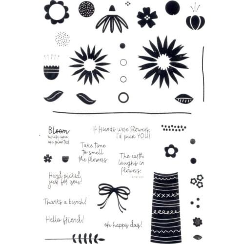 Clear Stamps Oh Happy Day Hiend Bloom Scrapbooking Material HOOK Photo Cards Account Rubber Stamper Transparent Stamp Sellos