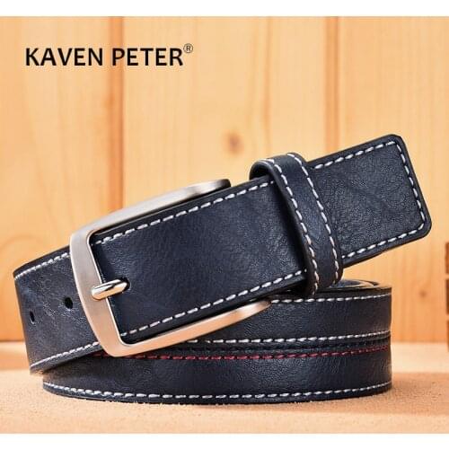 New Belts Men Pin Buckle Casual Designer Trouser Male Leather Belt Fashion Vintage High Quality Black Color