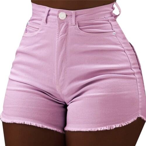 Women fashion Tassel High Waist Denim Shorts Vintage Push up Summer Sexy Casual Pocket Short Jeans Ladies Hotpants Club Shorts
