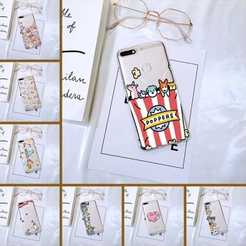 Cute Dog Cat Silicone Phone Case For Huawei Honor 10 9 8 8X MAX Soft Back Cover For Huawei Honor 7 8 9 10 Lite 7S 7X 7A 7C Pro