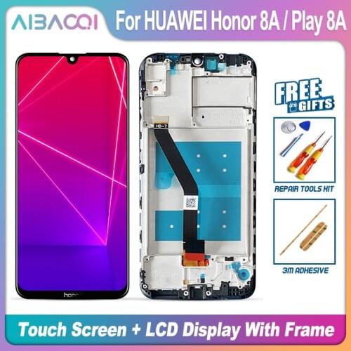 AiBaoQi Brand New Touch Screen LCD Display+Frame+Power Cable Assembly Replacement For HUAWEI Honor 8A/Play 8A STK-LX1