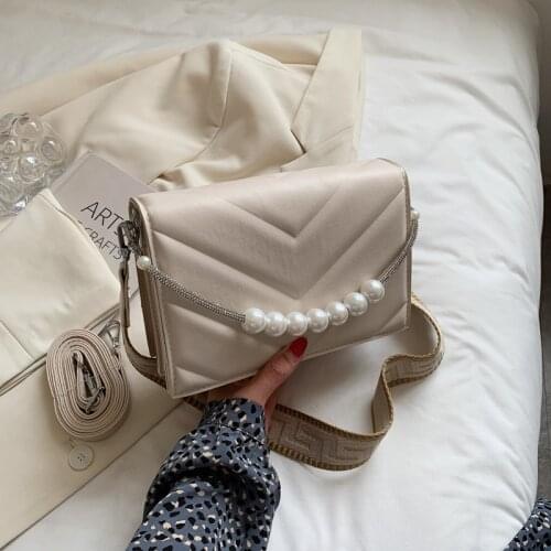 Womens Bag Luxury Designer Chain Shoulder Bolsas White Simple Korean Evening PU Leather Fashion Female Crossbody Messenger Bags
