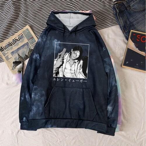 Women/Men Attack on Titan Funny Eren Jaeger Long Sleeve Hooded Sweatshirt Men Hoodies