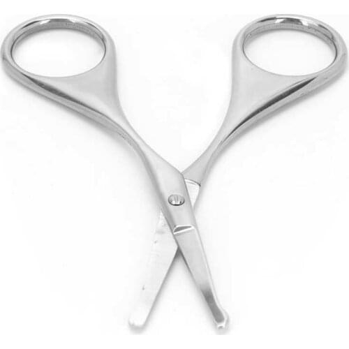 Male Care Male Grooming Nose Hair Scissors Stainless Steel Rounded Tip Scissors for Eyebrows Nose Moustache Beard Aftershave