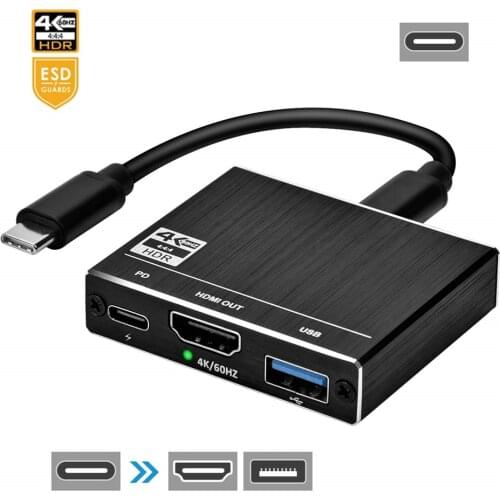 2020 Best Thunderbolt 3 USB C HUB USB 3.1 to HD-MI USB Type C 100W Charging Port USB 3.0 HUB Adapter for MacBook Pro Samsung S9
