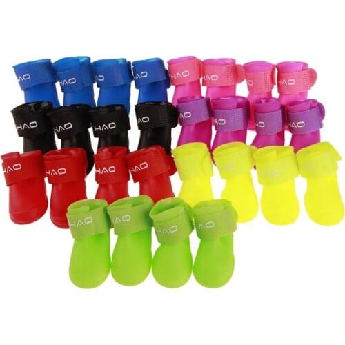Waterproof Dog Shoes Breathable Pet Rain Wear Anti-Slip Soft Boots Solid Pet Shoes For Small Medium Dogs Cats