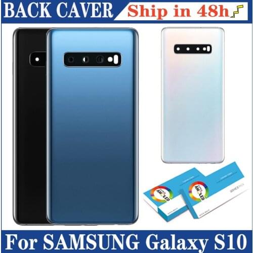 Back Glass Replacement For Samsung Galaxy S10 S10 Plus S10+ Battery Cover Rear Door Housing Case Camera Glass Lens Frame