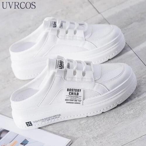 Women Shoes 2021 Fashion Summer Casual White Shoes Leather Breathable Hollow Platform Walk Shoes Woman Flat Sneakers Plus Size