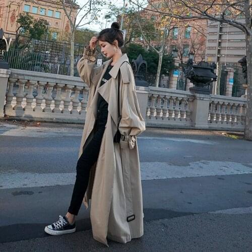 Plus Size Trench Coat Women Fad New Spring Autumn British Atyle Long Popular Jacket High Quality Vogue Casual Women Mujer