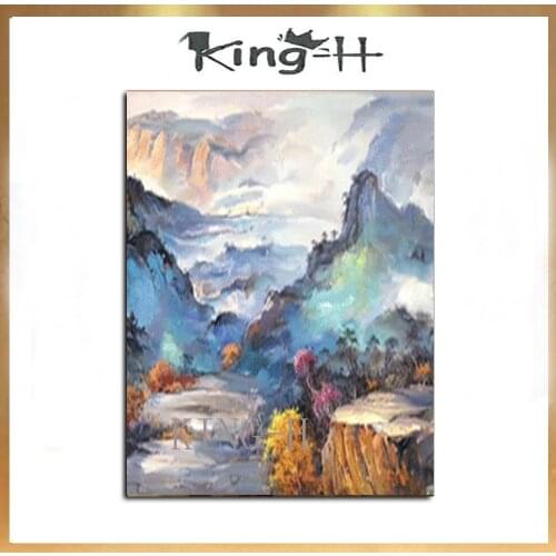 Golden mountain scenery hand-painted oil painting quality of a material is thick, the sitting room dining-room bedroom