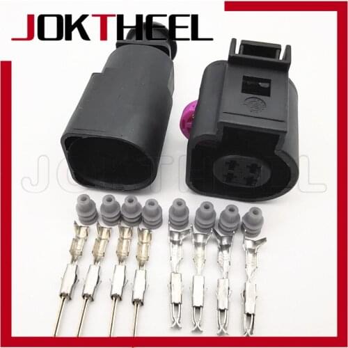 1/5/10/20 sets 1.5mm 4 Pin male female auto connector Water Temperature Sensor plug for Audi VW Passat Ford 4B0973812 4B0973712