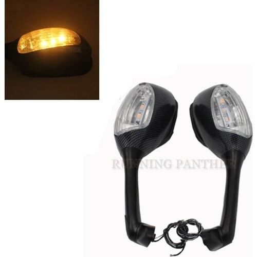 1 pair hight quality Led Side Carbon Mirrors Flasher For Suzuki GSXR 600 750 06-15 GSXR1000 05-15