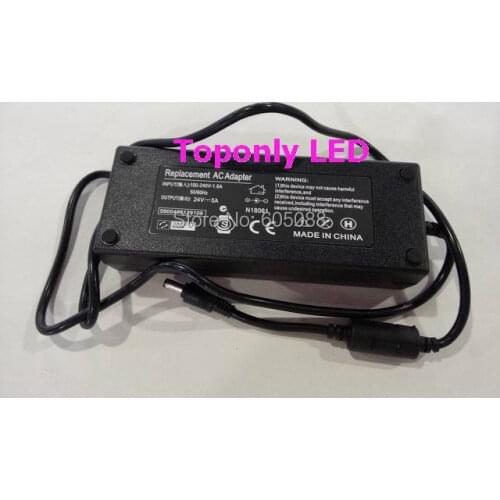 2018 High quality led driver 24v 5a 120w led light transformer ac100-240v to dc24v power adapter for led strip/module 50pcs/lot